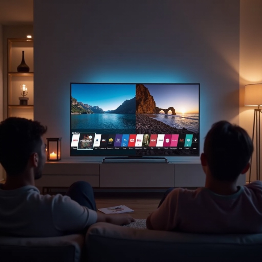 cómo ver en pantalla dividida en un televisor inteligente LG